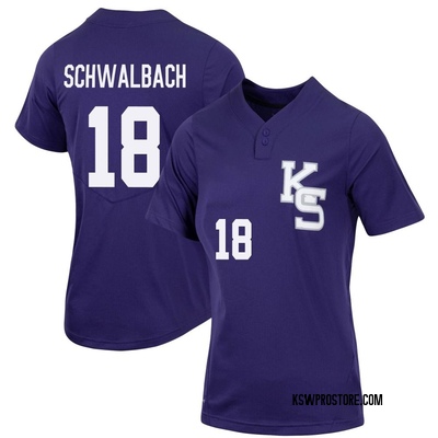 Women's Mason Schwalbach Kansas State Wildcats Replica Full-Button Baseball Jersey - Purple